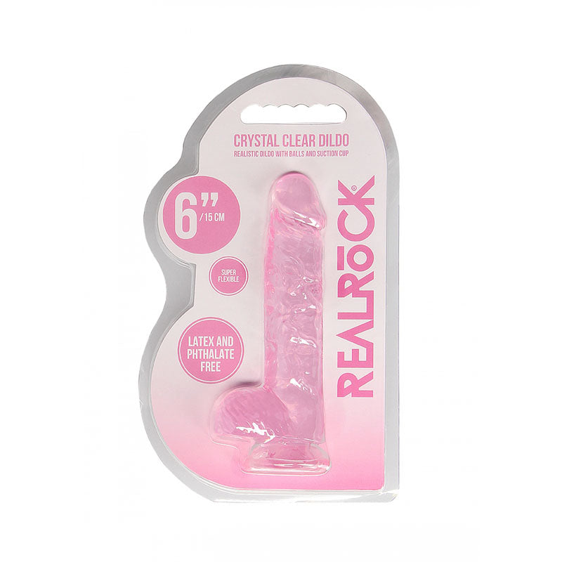 RealRock 6'' Realistic Dildo With Balls - Pink 15.2 cm Dong
