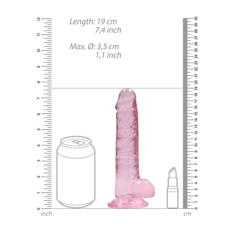 RealRock 7'' Realistic Dildo With Balls - Pink 17.8 cm Dong
