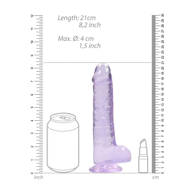 RealRock 8'' Realistic Dildo With Balls - Purple 20.3 cm Dong
