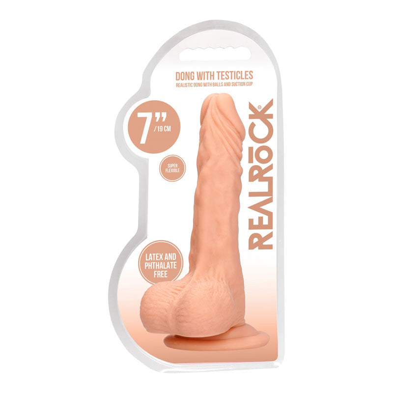 REALROCK 7'' Realistic Dildo With Balls - Flesh 17.8 cm Dong