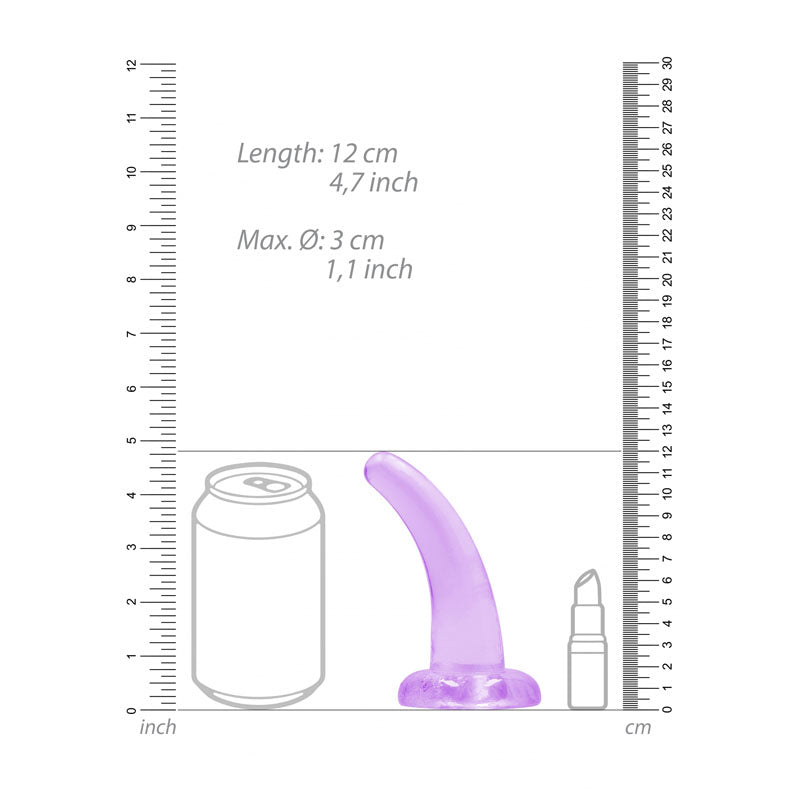 REALROCK Non Realistic Dildo With Suction Cup - 11.5 cm-(rea109pur)