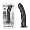 REALROCK Realistic Regular Curved Dildo with Suction Cup - 18 cm-(rea117blk)