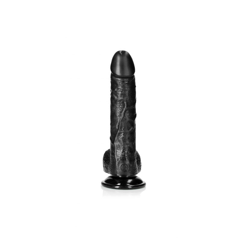 REALROCK Realistic Regular Curved Dong with Balls - 20.5 cm-(rea123blk)