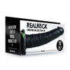 REALROCK Vibrating Hollow Strap-on - 24.5 cm Black-(rea140blk)
