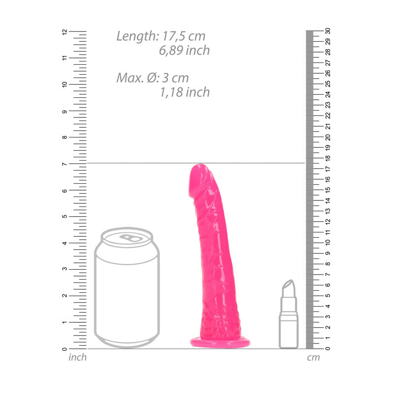 REALROCK 15.5 cm Slim Glow in the Dark Neon - Pink-(rea141glopnk)