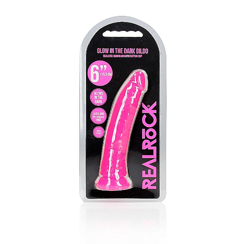 REALROCK 15.5 cm Slim Glow in the Dark Neon - Pink-(rea141glopnk)