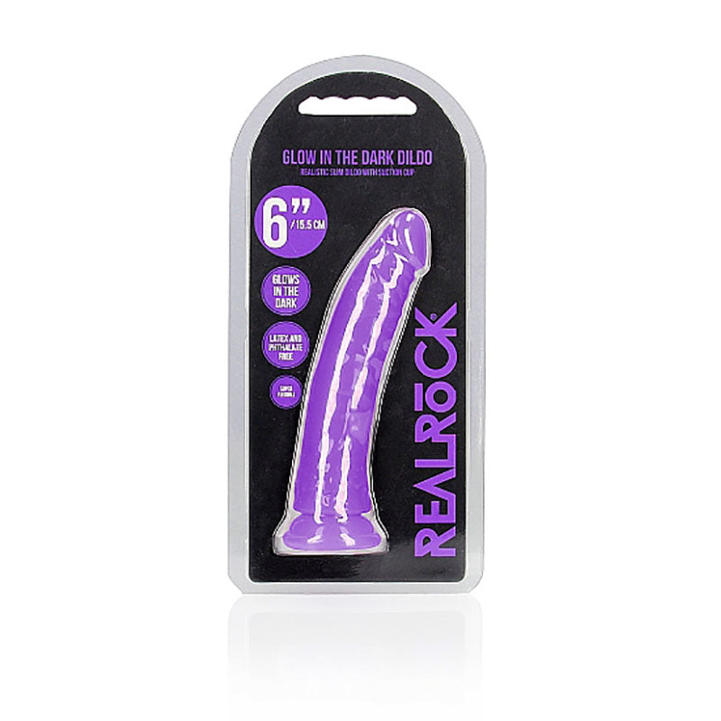 REALROCK 15.5 cm Slim Glow in the Dark Neon - Purple-(rea141glopur)