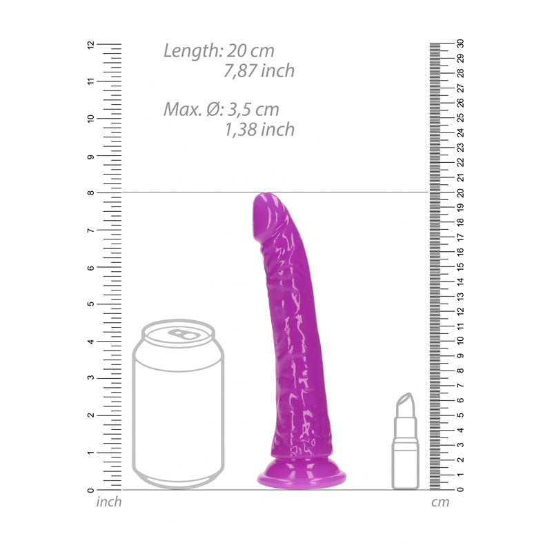 REALROCK 18 cm Slim Glow in the Dark Neon - Purple-(rea142glopur)