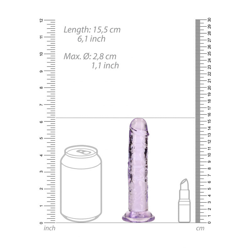 REALROCK 15.5 cm Straight Dildo - Purple-(rea150pur)