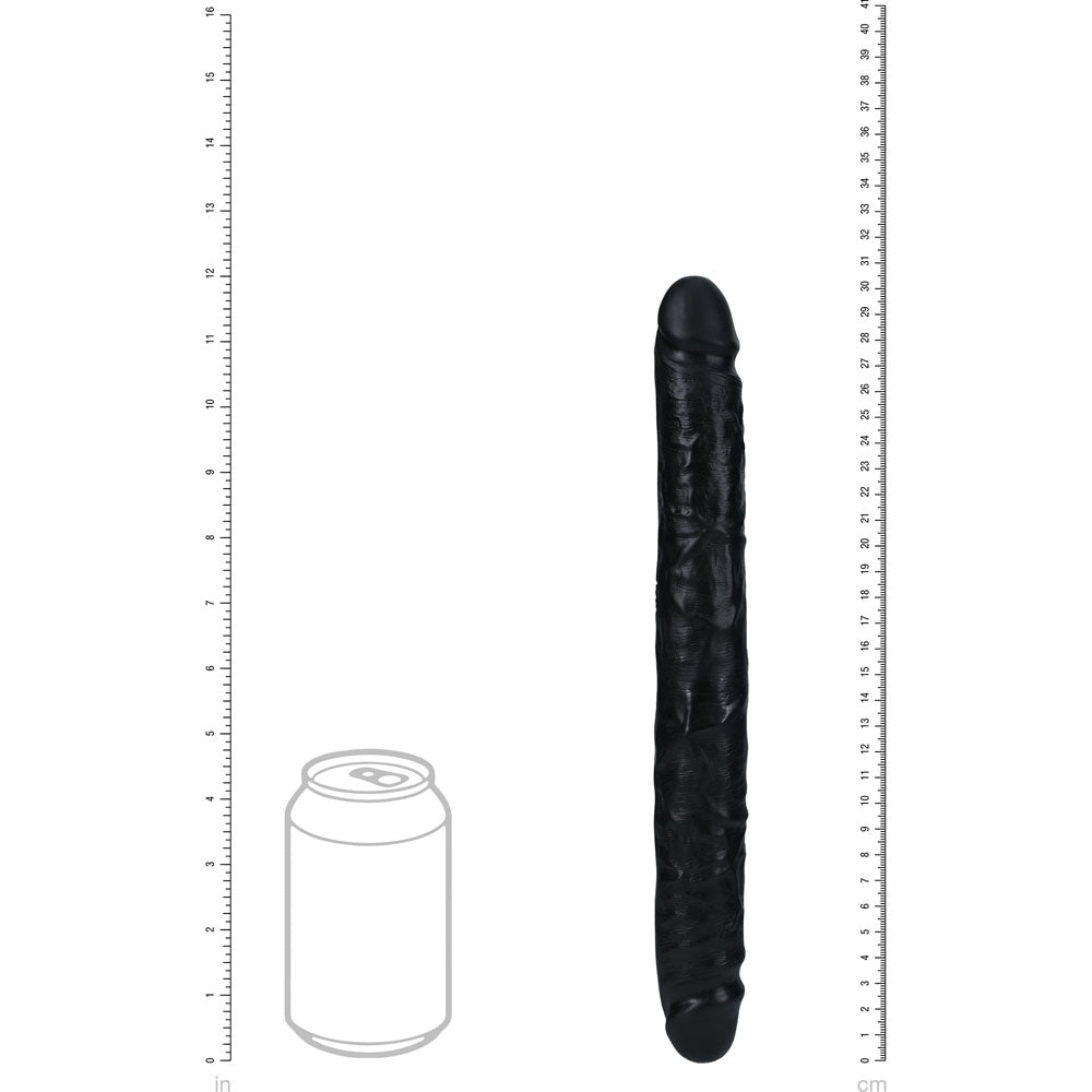 REALROCK 30cm Slim Double Dildo - Black-(rea183blk)