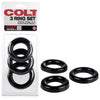 Colt 3 Ring Set - Black Pliable Cock Rings - Set of 3 Sizes - Early2bed
