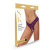 Load image into Gallery viewer, Secret Kisses Lace &amp; Pearls Crotchless Thong - Purple - M/L Size