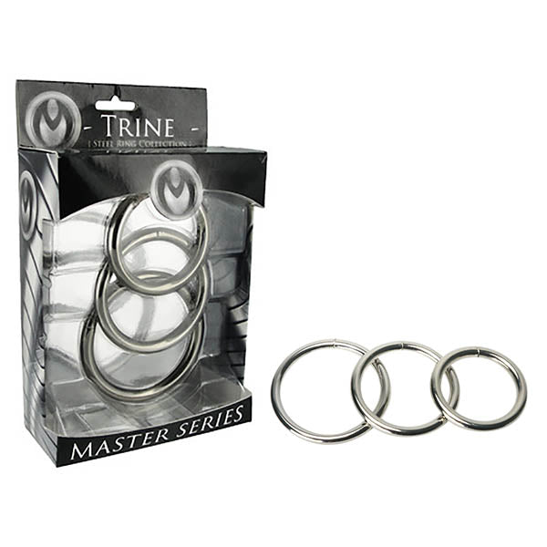 Master Series Trine Steel Ring Collection - Steel Cock Rings - Set of 3 Sizes