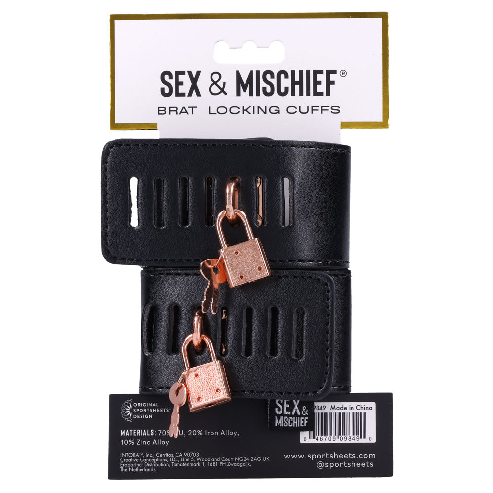 Sex & Mischief Brat Locking Cuffs-(ss09849)