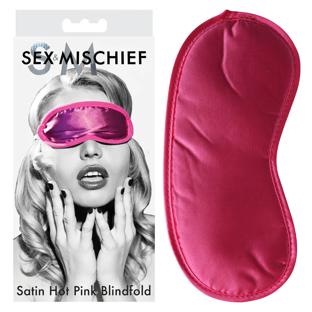 Sex & Mischief Satin Blindfold Hot Pink-(ss10004)