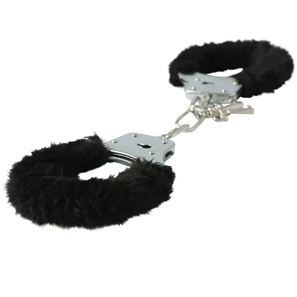 Sex & Mischief Furry Handcuffs - Black-(ss10066)