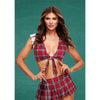 TEACHERS PET Schoolgirl Crop Top & Skirt - S/M - Red Tartan - S/M Size