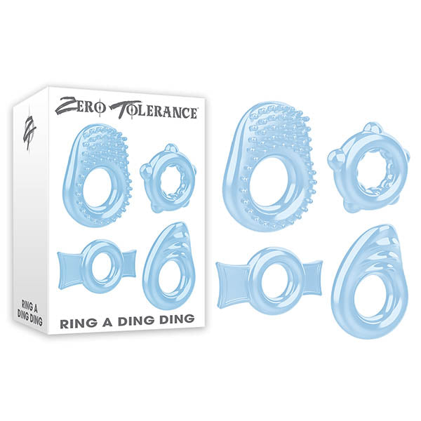 Zero Tolerance Ring A Ding Ding - Clear Cock Rings - Set of 4 - ZE-CR-4395-2