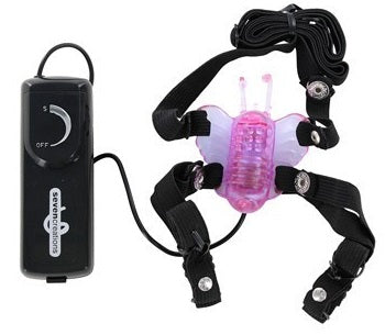 Micro Butterfly - Lavender Vibrating Strap-On Butterfly Clit Stimulator - Early2bed
