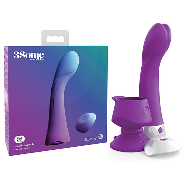 3Some Wall Banger G - Purple USB Rechargeable Vibrator with Wireless Remote - Early2bed
