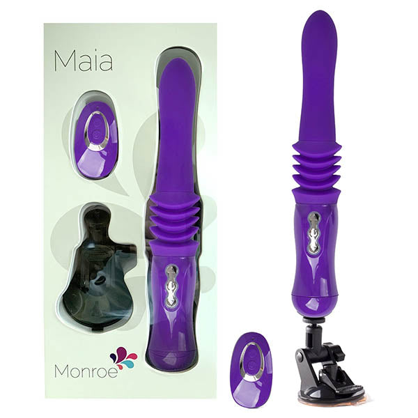 Maia Monroe - Purple 38 cm USB Rechargeable Thrusting Vibrator - Early2bed