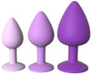 Fantasy For Her Little Gems Trainer Set - Purple Butt Plugs with Jewel Bases - Set of 3 Sizes - Early2bed