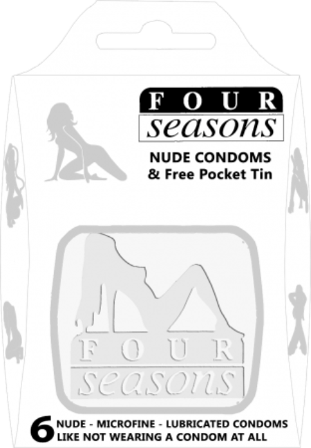 Four Seasons Nude Condoms Collector Tin - 6 Pack